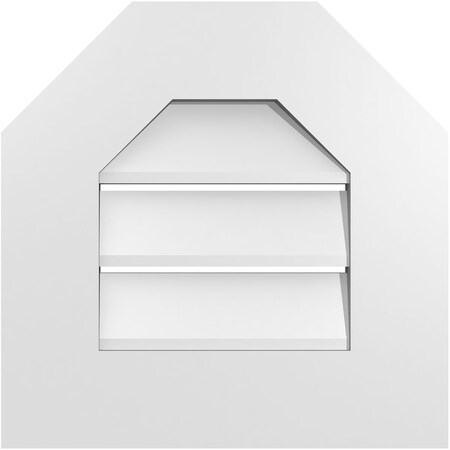 Ekena Millwork Octagonal Top Surface Mount PVC Gable Vent: Functional, w/ 3-1/2"W x 1"P Standard Frame, 16"W x 16"H GVPOT16X1601SF